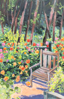 Dahlias With Chair  » Click to zoom -\>